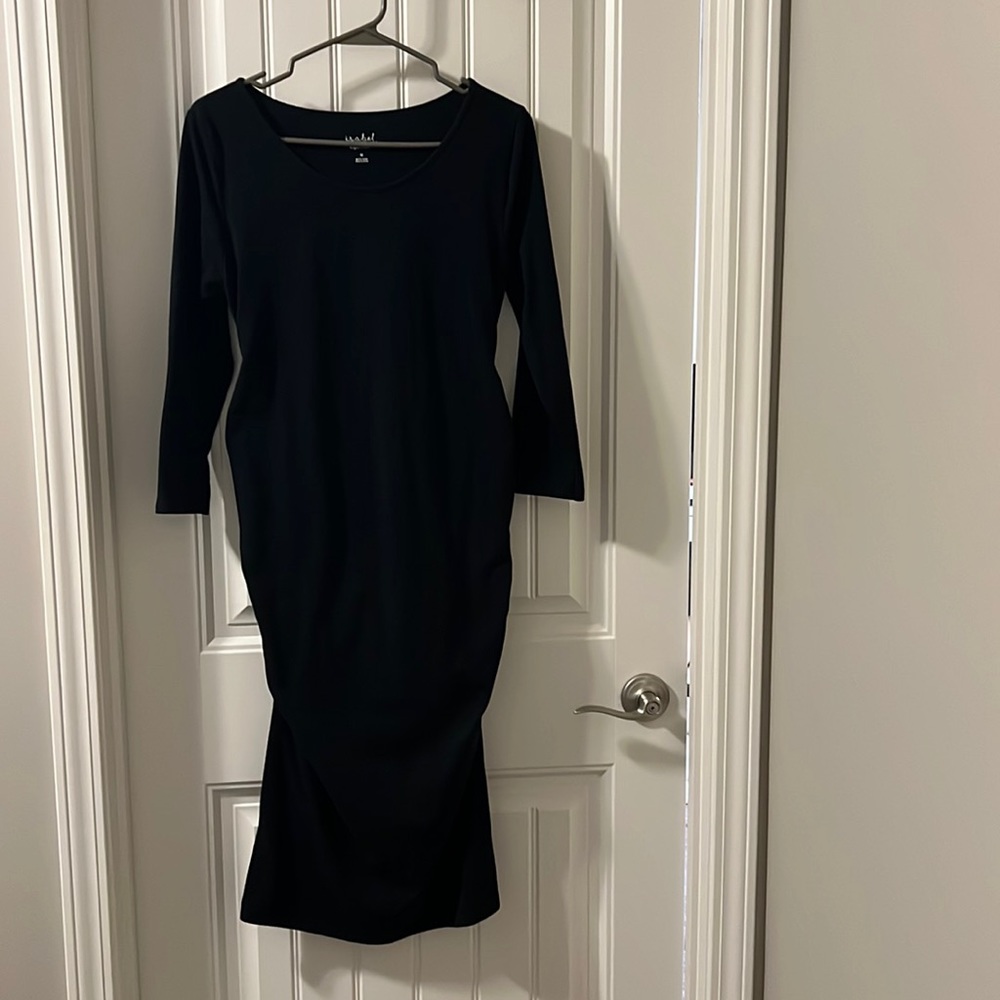Maternity dress long sleeve cinched sides